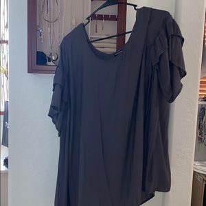 Sheer grey top adorable sleeves Torrid 3X